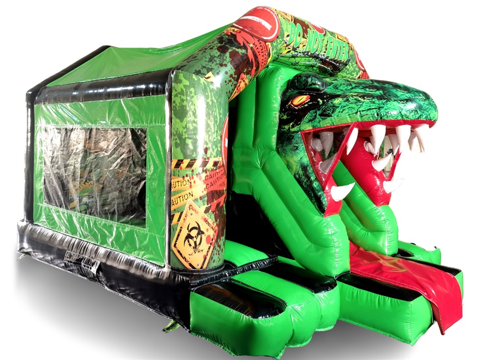 KS2 DINO BOUNCY CASTLE WITH SLIDE - With light effects!!